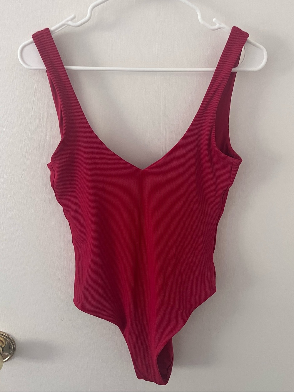 L*space Ribbed Arizona One-piece Red One Bathing Suit Swimsuit Low Back Size 8